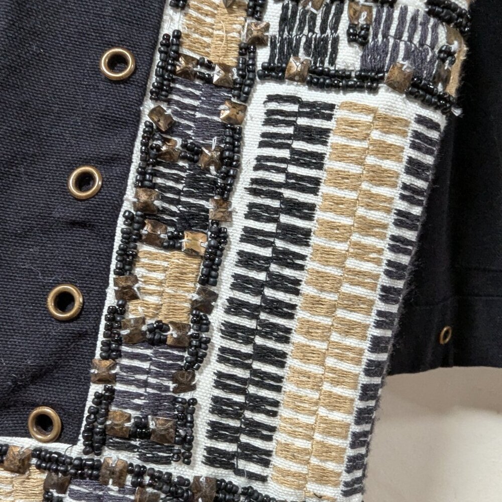 Zara Patchwork Embroidered Beaded Embellished Jac… - image 3